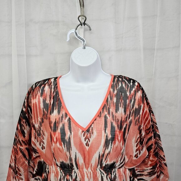 Speed Control Terra Cotta Black Aztec Mini Dress Boho Hippie Festival M - Picture 2 of 11